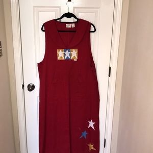Red Americana maxi dress